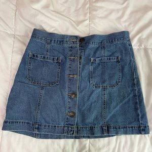Forever 21 Button Up Denim Skirt with Pockets